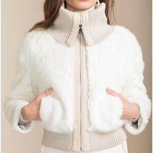 Bubish Luxe Faux Fur Monaco Jacket in White Sz S